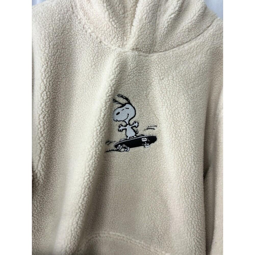 Rare VTG Peanuts H&M X Teddy Sherpa Fleece Hoodie Limited Edition Snoopy XL Mens - Picture 3 of 6